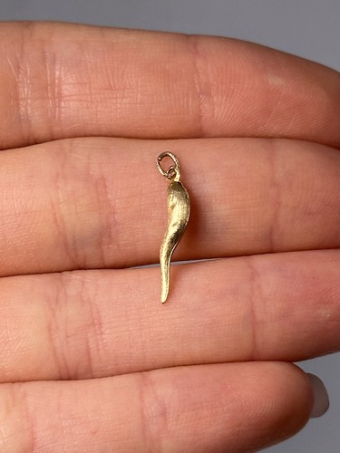 14k yellow gold italian horn - 14k,