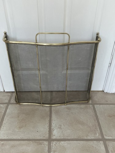 Antique brass fire guard - an,
