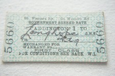 1960 Paddington to Longhope GWR Railway Train Ticket 