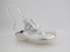 Trippen Plunge Mules Size 35 5 Silver Leather Comfy Shoes Slipper Slip On