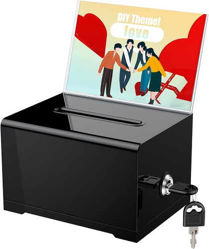 Black acrylic donation box - box, for