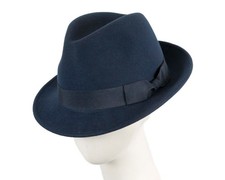 Navy mens felt fedora jazz