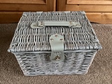 💕M&S Grey EMPTY Hamper Basket With Handle Lockable CHRISTMAS GIFT💕💕