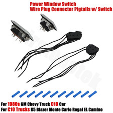 1 Set Front Power Window Wire Pigtail Connector For 1980s GM Chevy C10 W/ Switch