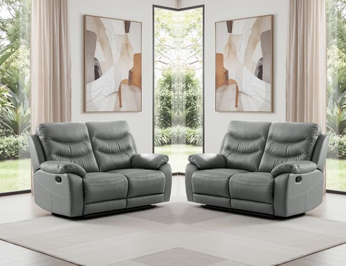Dark grey italian - grey, leather