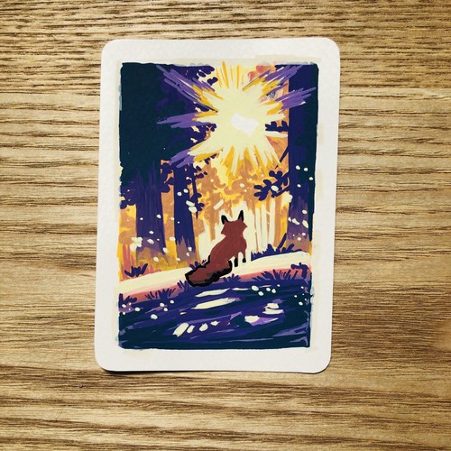 Aceo original art - aceo, fox