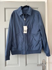 Zara Men’s Blue Bomber Jacket Size L Brand New With Tags