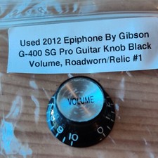 Used 2012 Epiphone By Gibson SG Pro Relic Black & Silver Volume Knob x1 #1