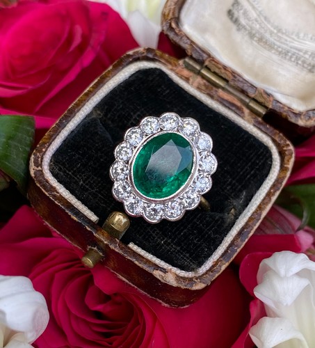 Victorian emerald and diamond - and,