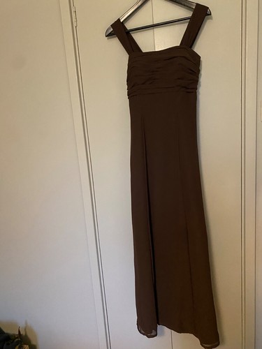 Brown chiffon long formal