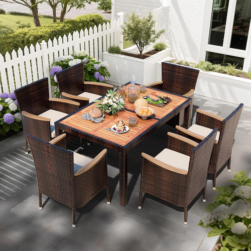 Pcs wicker patio - wicker, dining