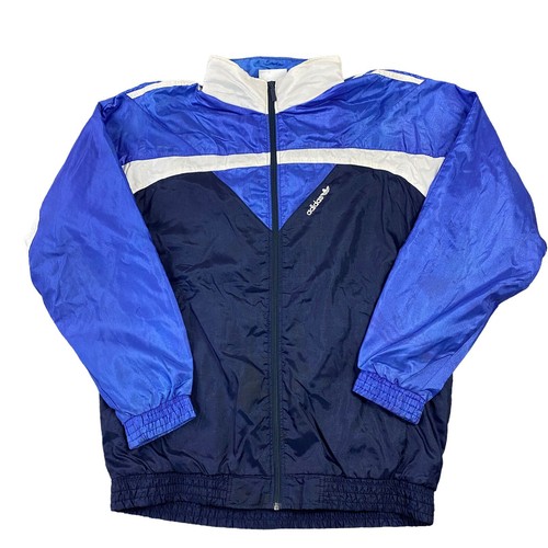 Adidas blue track jacket - blue, 90s