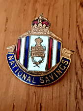 National Savings enamel lapel pin /badge - King's Crown VGC