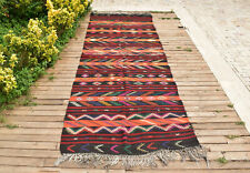 Kilim Old Rug 49''x143'' Handwoven Tribal Adana Kilim 4x11 Primitive Tent Rug