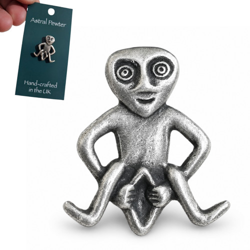 Sheela gig pin badge pewter - na,