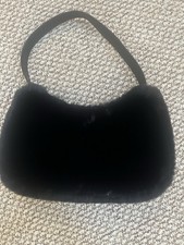 H & M Black Faux Fur Mini Handbag Zip Fastening New Without Tags