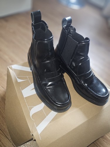 Black leather ankle - leather, for