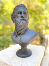 Poseidon Statue - Large Marble Greek Mythology Bust, Outdoor Garden Sculpture