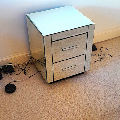 Mirrored silver bedside - mirrored,