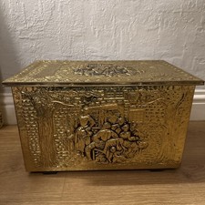 Brass Fireside Coal / Wood Box