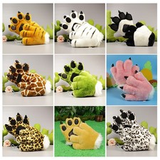 Fluffy Tiger Paw Plush Gloves