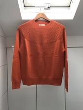 NEW WoolOvers Medium 90% Merino Wool 10% Cashmere Orange Jumper Women Round Neck