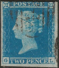 1849 two penny blue - two,