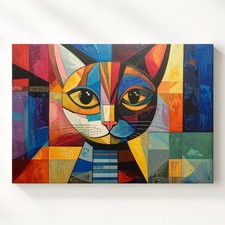 Cubist Cat Canvas Bold