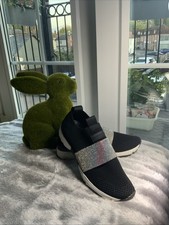 Ladies Carvela Black Trainers Luxury with Diamanté Band Size 5 38