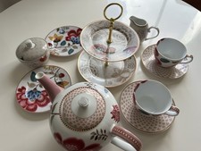 The Pip Studio  Porcelain Tea Service Set in Ribbon Fan Floral design 