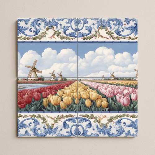 Dutch tulip ceramic tile mural - dutch,