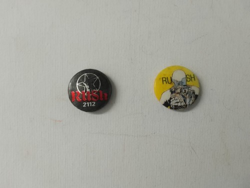 Vintage tin pin - rush, badge