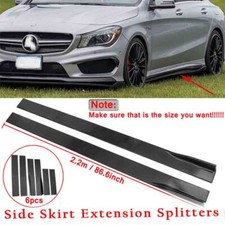 86.6"For Benz C200 C300 CLA250 Gloss Black Side Skirt Extension Lip Rocker Panel