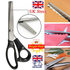 Stainless Steel Dressmaking Scissors Pinking Shears Craft Zig Zag Cut Shears UK