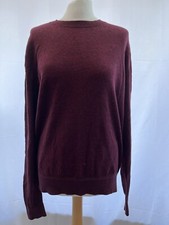 Topman Burgundy Red Cotton Knit Crew Neck Jumper Size L
