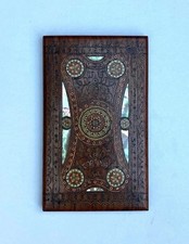 Antique CortIna Islamic Art Wooden Calling Visit Card Case Inlaid MOP Copper