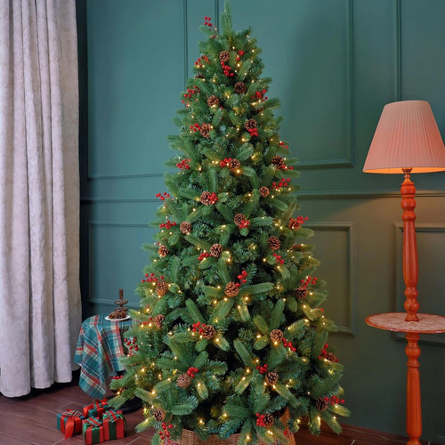 7ft pre lit christmas - 7ft, tree