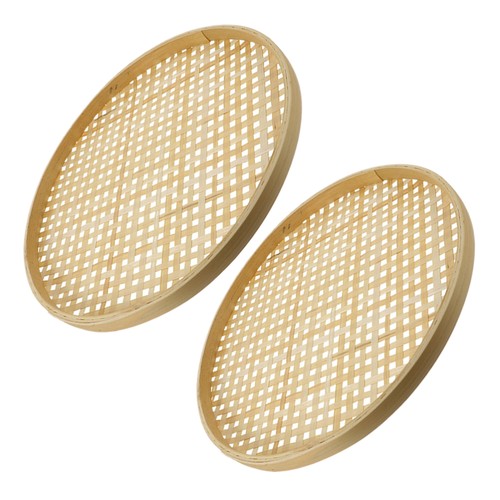 2pcs bamboo weaving colander - 2pcs,