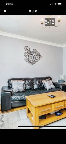 Dfs black leather seater - dfs,