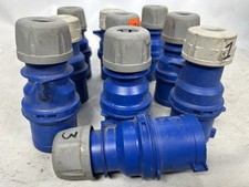 32A Blue Male Plug 230-240V IP44 3 Pin 32 Amp 2P+E - Single phase job lot 10
