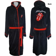 OFFICIAL ROLLING STONES TONGUE LOGO FLEECE BATH ROBE BATHROBE DRESSING GOWN BNWT