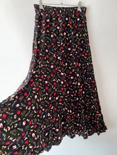 Long Skirt Floaty Black Sunglasses Handbag Quirky Vintage Bohemian Size 10 12 