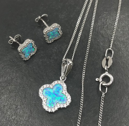 Opal set four leaf clover - four,