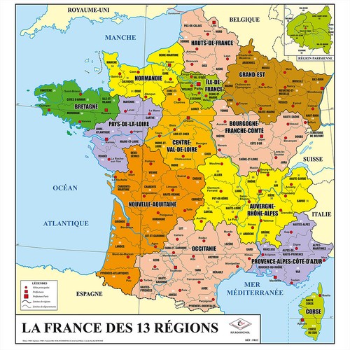 French france map political - french,