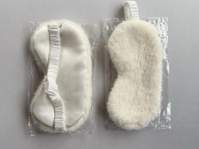 NEW. White Fur And Satin Eye Muffs