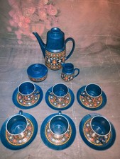 Winterling Schwarzenbach Bavaria 1970s "Winterling" Blue Floral 6‑Man Coffee Set