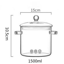 High Borosilicate Glass Saucepan Clear Cooking Pot  Kitchen Cooking Tools
