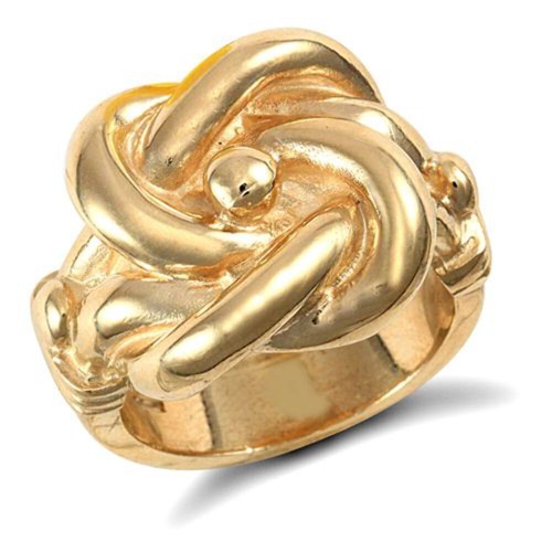 9ct yellow gold knot ring - yellow,