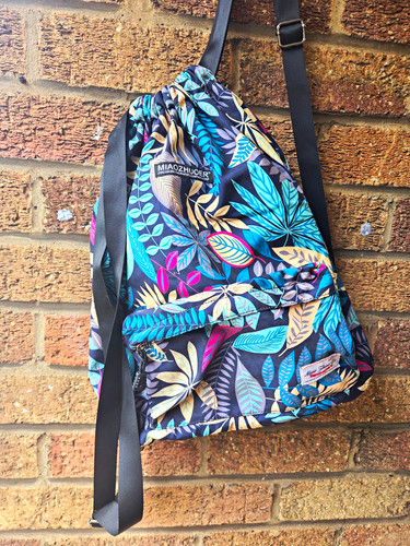 Tropical leaf print drawstring