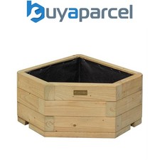 Rowlinson Marberry Corner Planter Wooden Raised Flower Bed Pot Patio Timber
